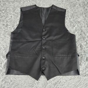 Unbranded Mens L Black Formal 5-Button Adjustable Back Tuxedo Vest Waistcoat